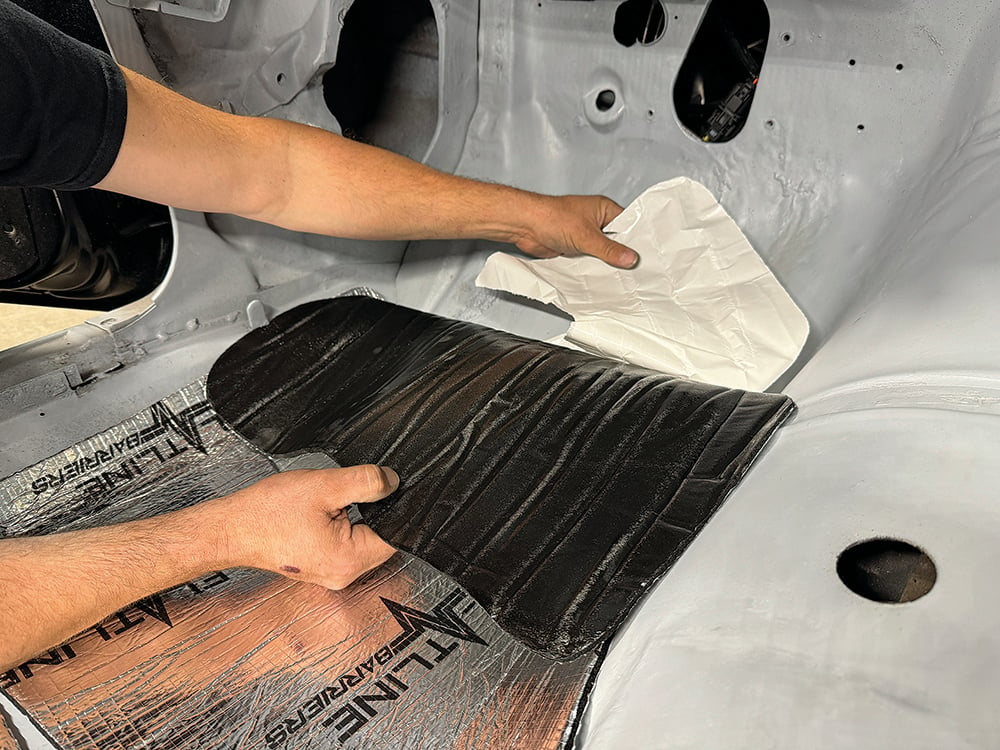 017 Adding black underlay insulation layer to the Camaro’s interior floor copy