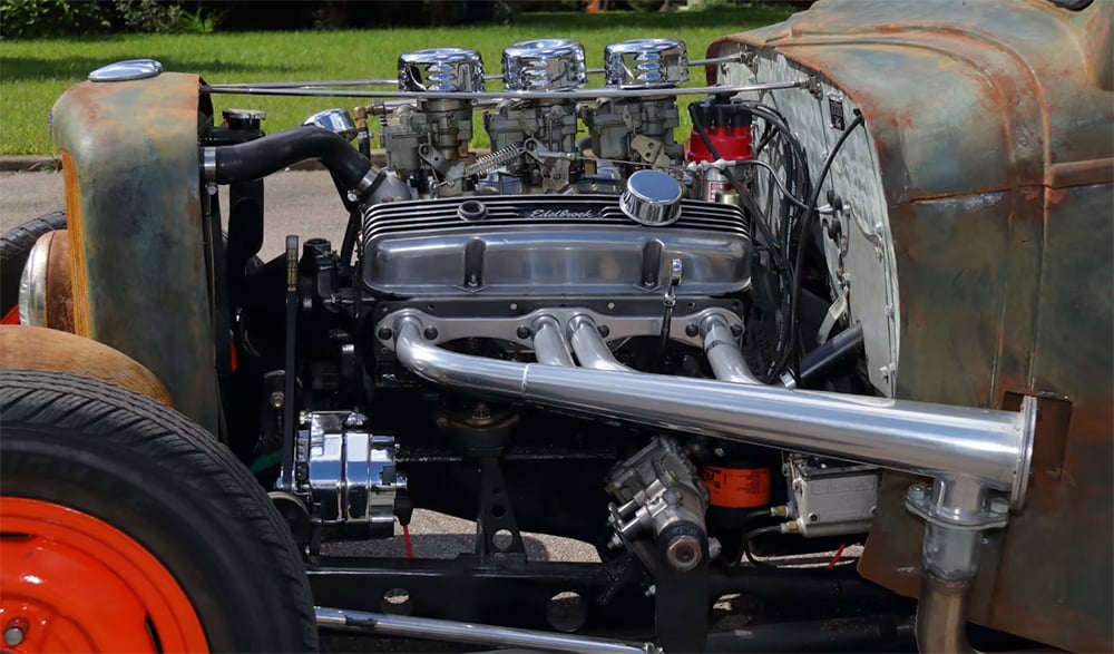 1937 Ford rat rod engine copy