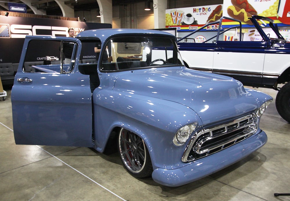 1955 Chevy truck blue
