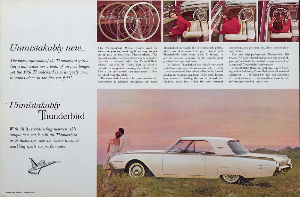 1961 Thunderbird brochure spread copy