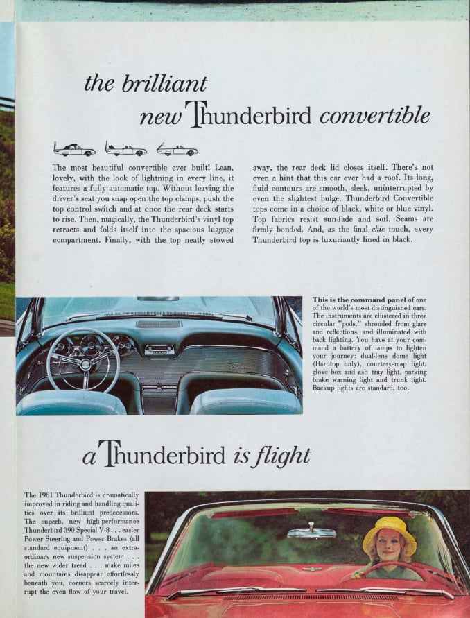 1961 Thunderbird conv brochure details copy