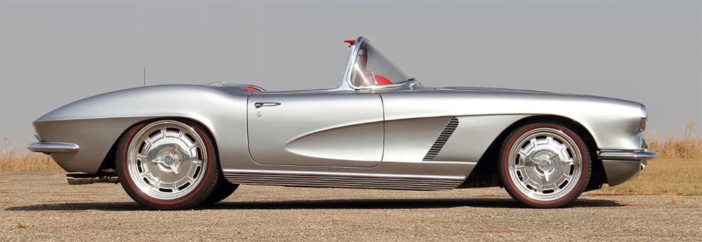 1962 Corvette restomod side view silver copy