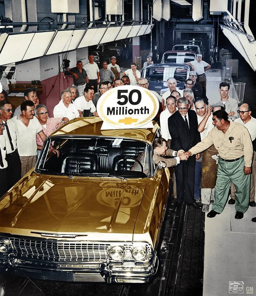1963_Impala_50_millionth_Chevy_vehicle_manufactured_at_Tarry_Town_NY_GM_Archives_4