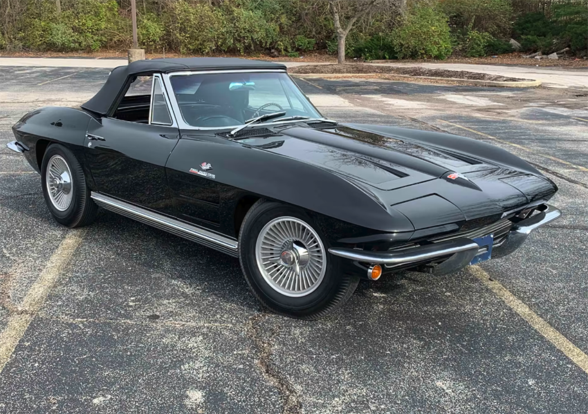 1964 Corvette black convertible top up