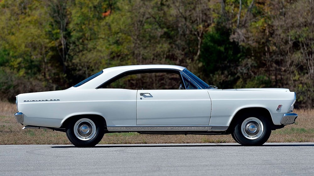 1966 Ford Fairlane R spec side view white