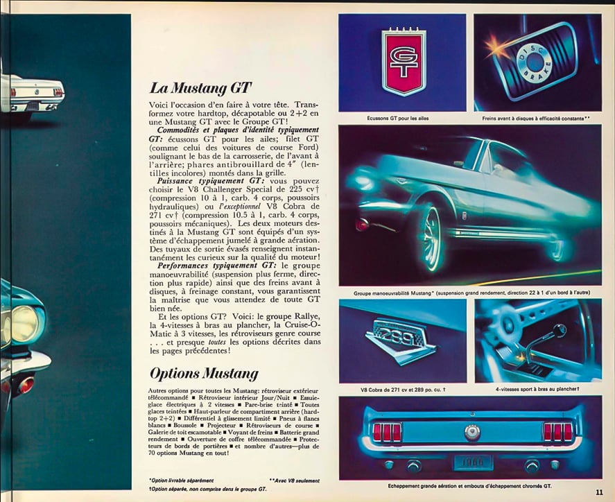 1966 Mustang brochure in French copy