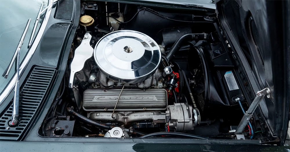 1967 Corvette L-79 327 CID with 350 HP engine in Glen Green convertible copy
