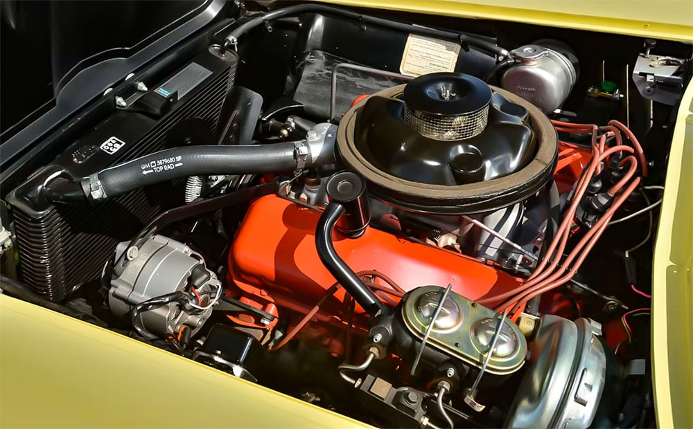 1967 Corvette L-88 engine in Sunfire Yellow coupe copy