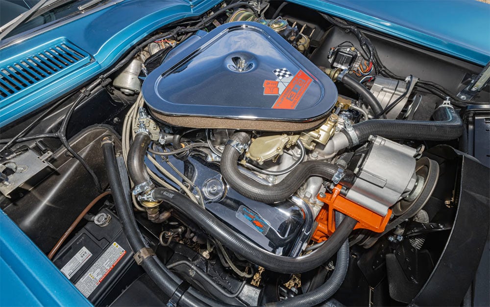 1967 Corvette L-89 engine in blue coupe copy