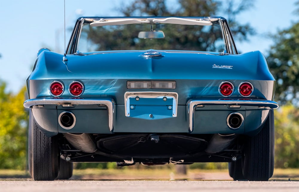 1967 Corvette convertible rear blue 427 435 copy