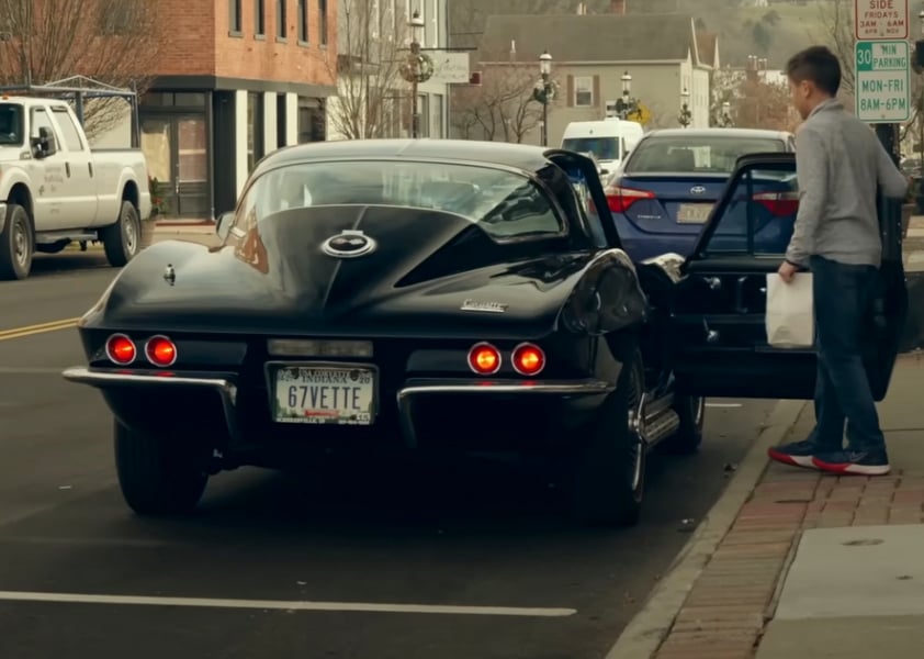 1967 Corvette son getting in car copy