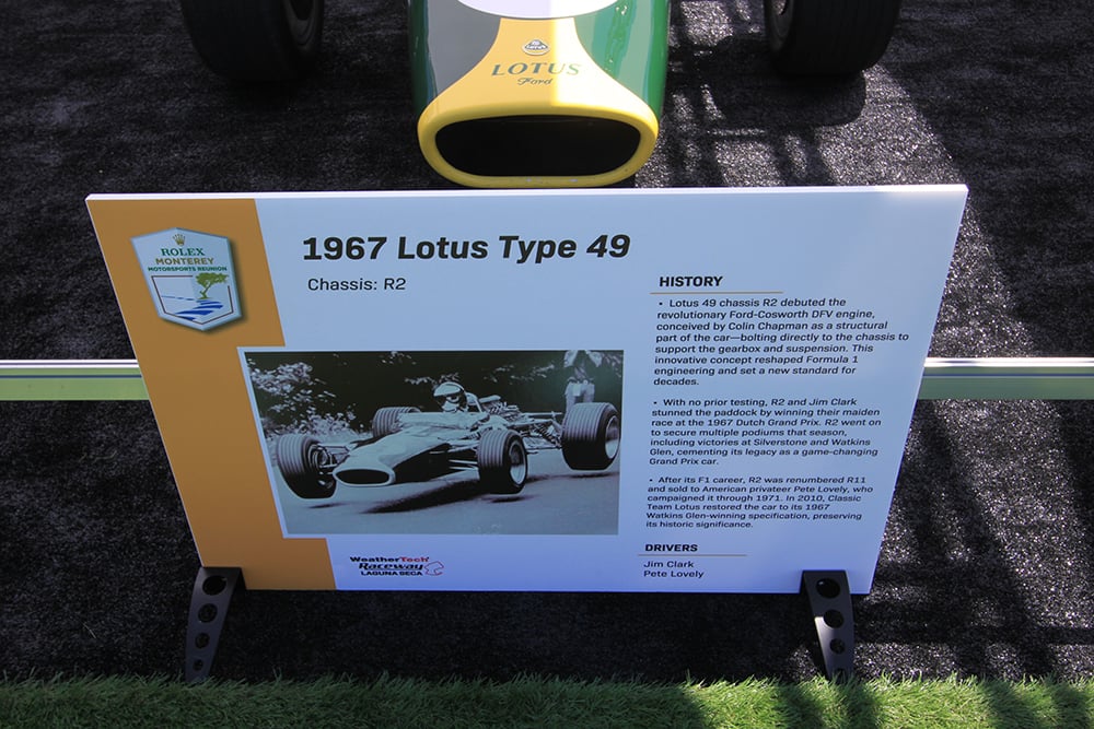 1967 Lotus Type 49 sign