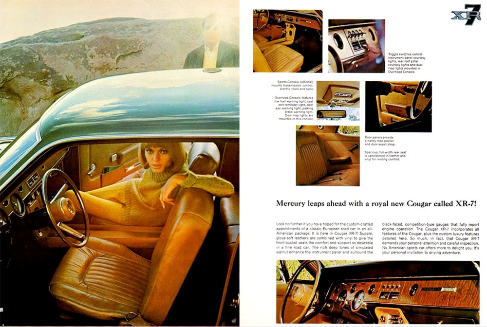 1967 Mercury Cougar XR-7 brochure page copy