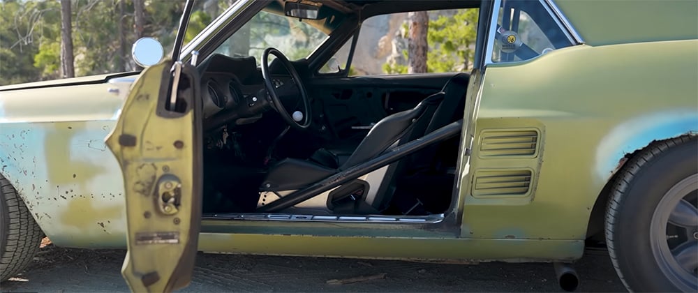 1967 Mustang door open Kirkey racing seat copy
