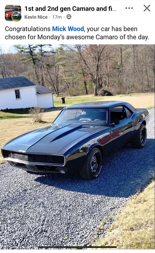 1968 Camaro of the day Mick Wood