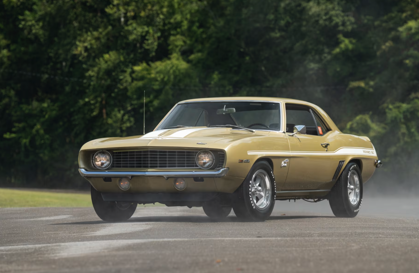 1969 Camaro Yenko prototype after burning rubber