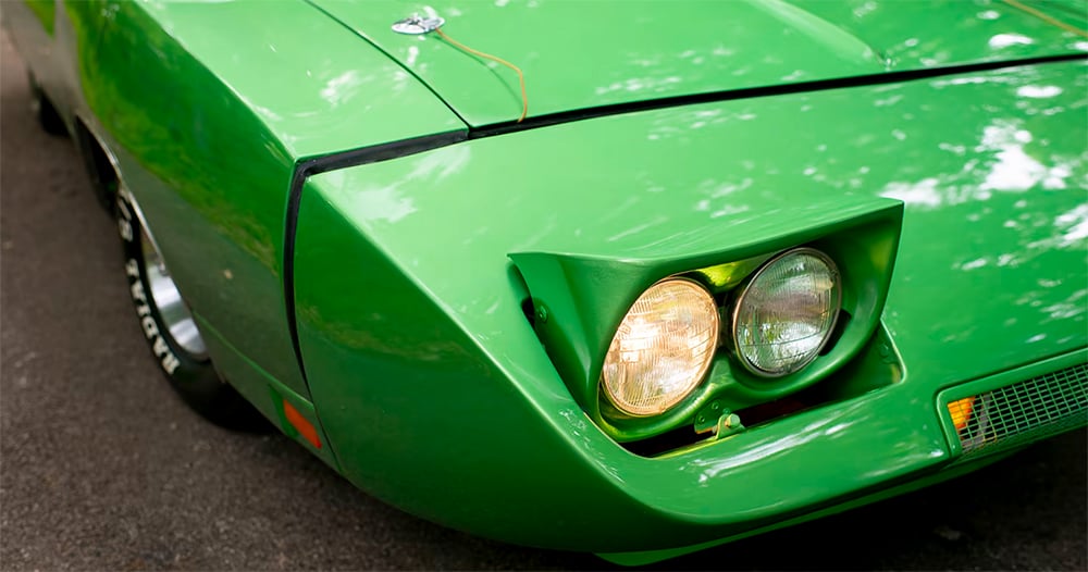 1969 Dodge Daytona headlight on green copy