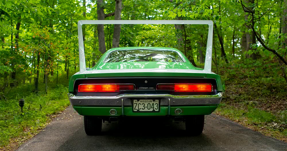 1969 Dodge Daytona taillights on green copy