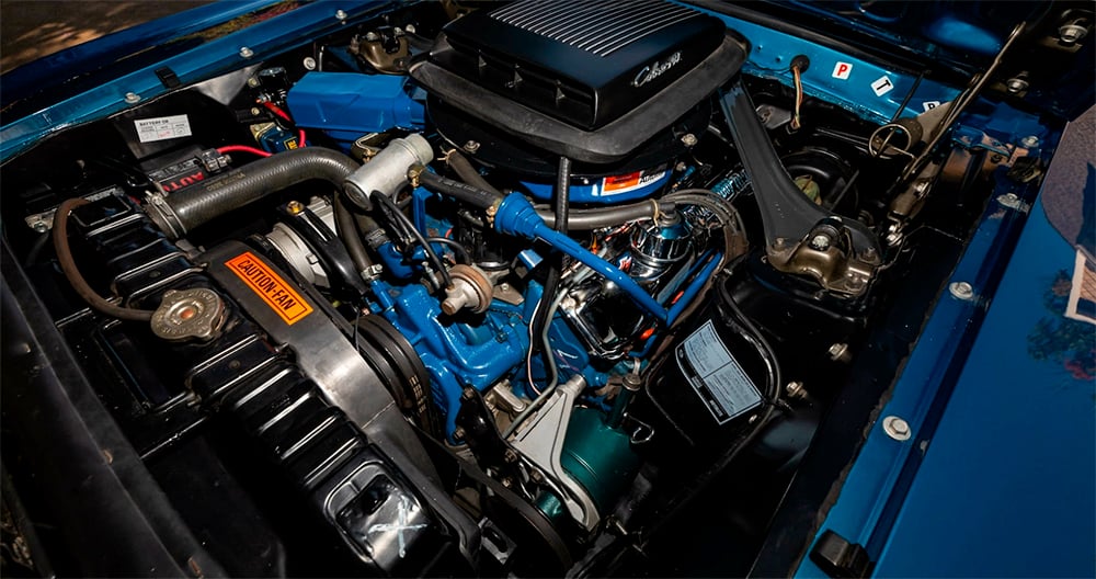1969 Mustang 428 engine Acapulco Blue Mach 1 copy