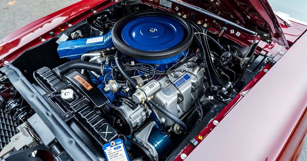 1969 Mustang Boss 429 engine royal maroon copy