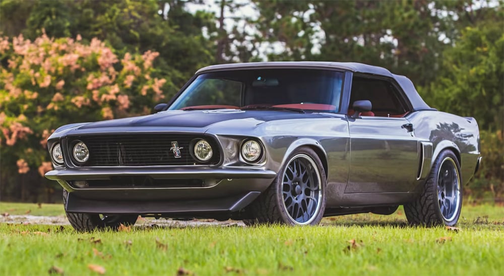 1969 Mustang restomod convertible front gray copy