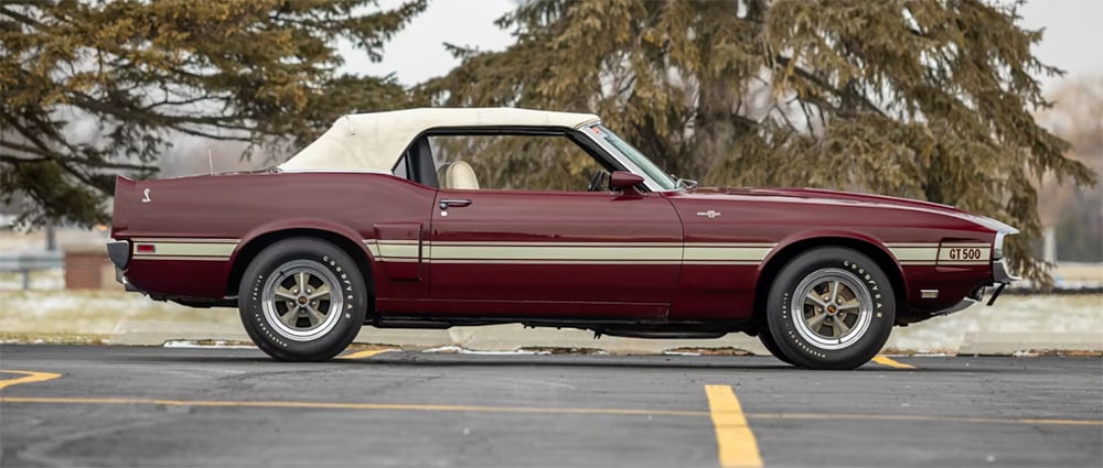1969 Shelby GT500 Mustang side view top up convertible copy