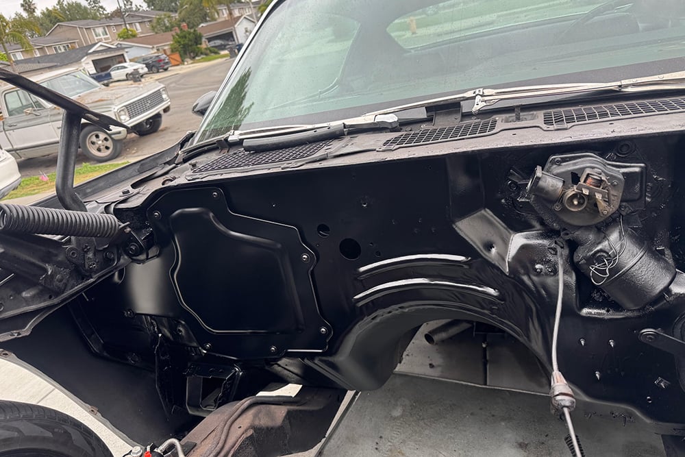 1971 Camaro SS painting engine bay copy