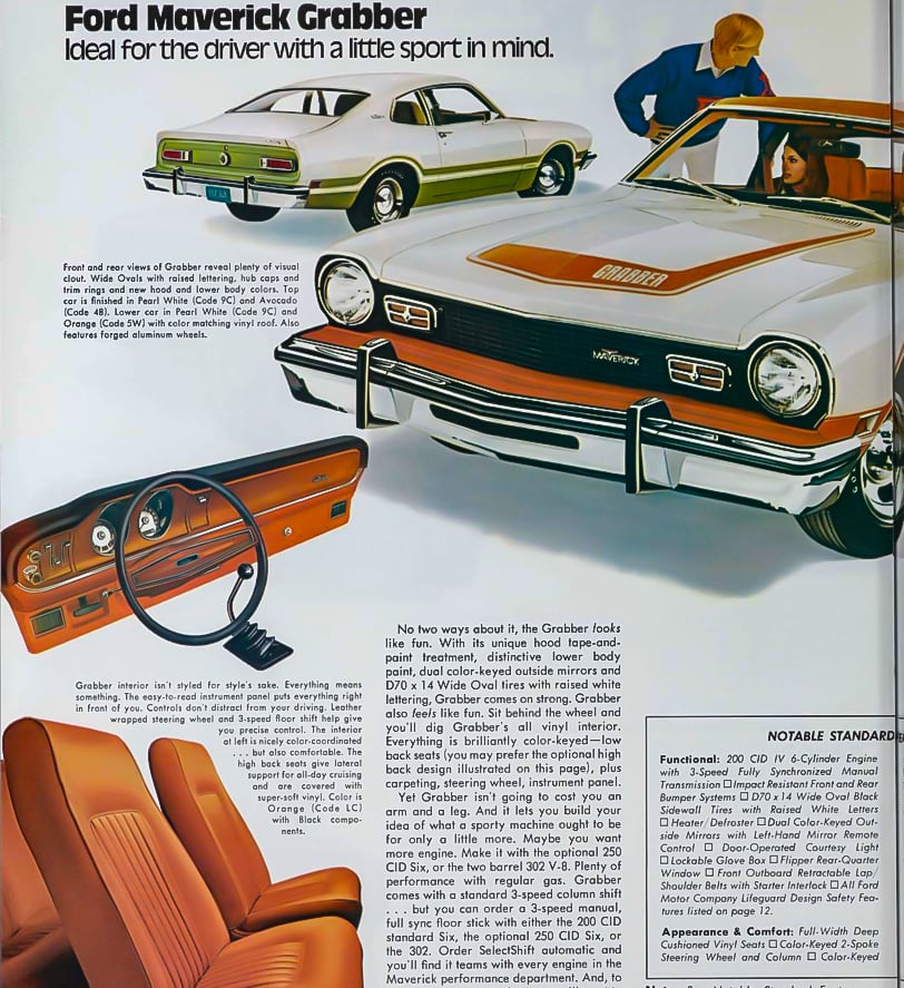 1974 Ford Maverick Grabber in brochure copy