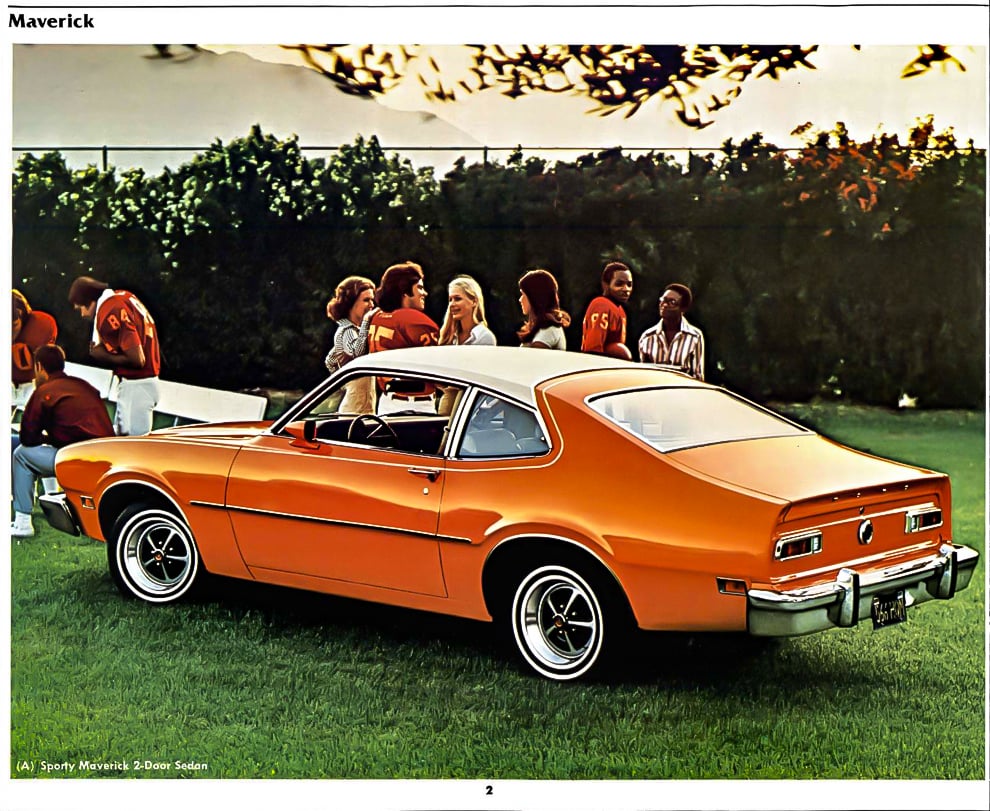 1977 Ford Maverick brochure orange copy