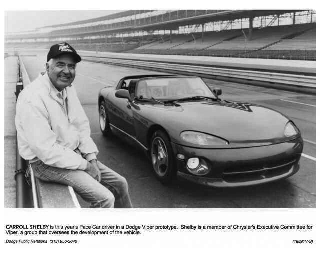 1991 Dodge Viper with Carroll Shelby bw copy