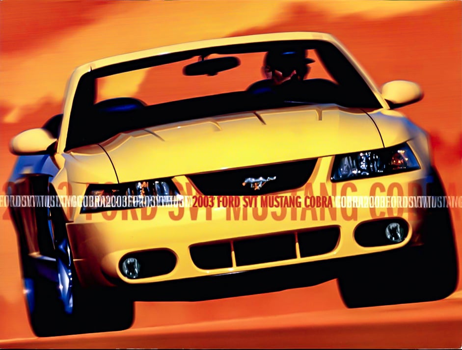 2003 Ford Mustang SVT brochure cover copy