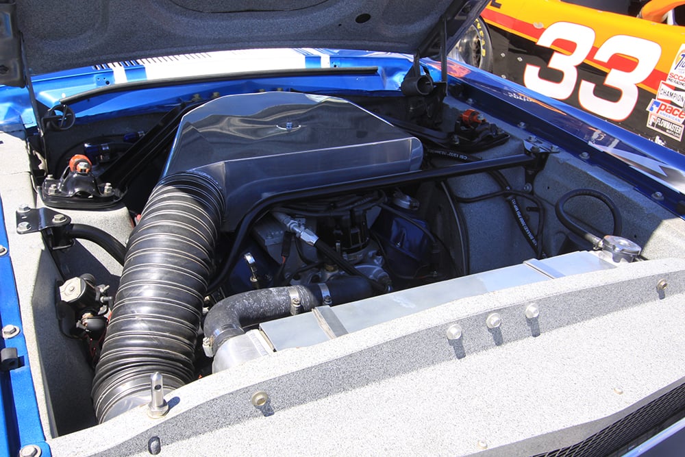 22 1968 Mustang blue notch Jeff engine RF paddock  copy