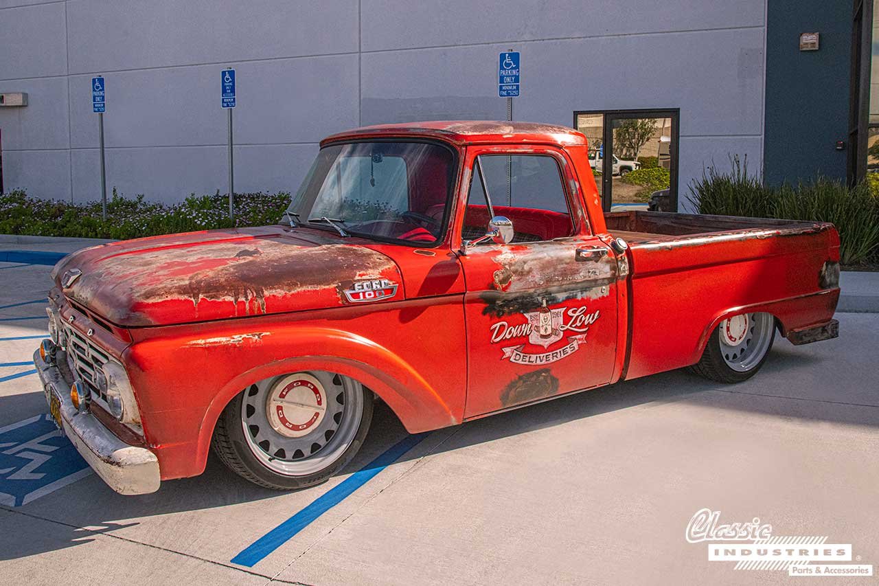 64_Ford_Red_F100_Truck-_3-4_Front_Lead