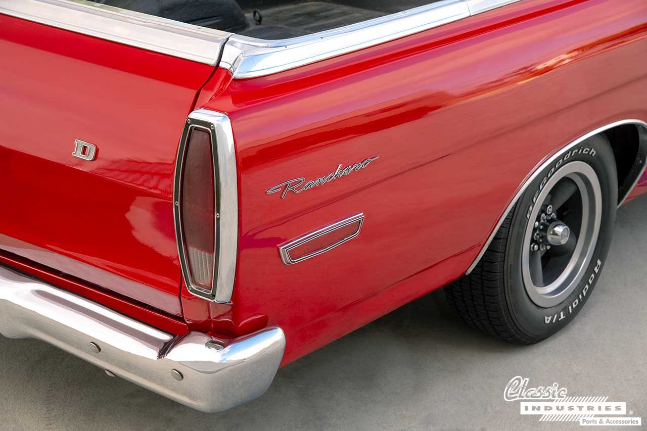 68_Ford_Red_Ranchero_Ranchero_Badge