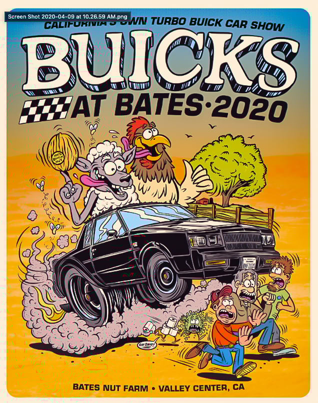 Buicks at Bates 2020 poster Phil Guy copy