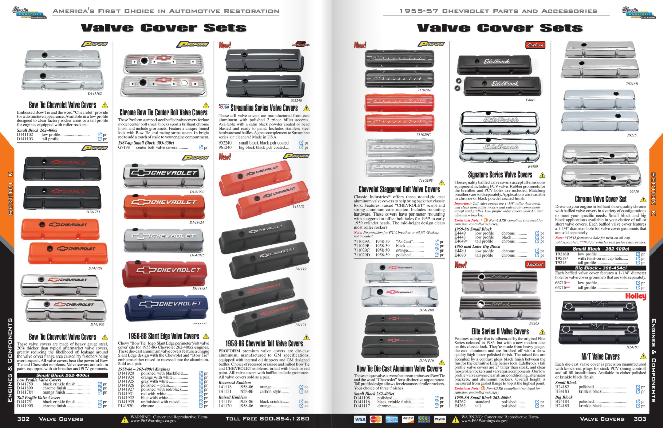 CI Tri Five digital cat valve cover sets 302 303