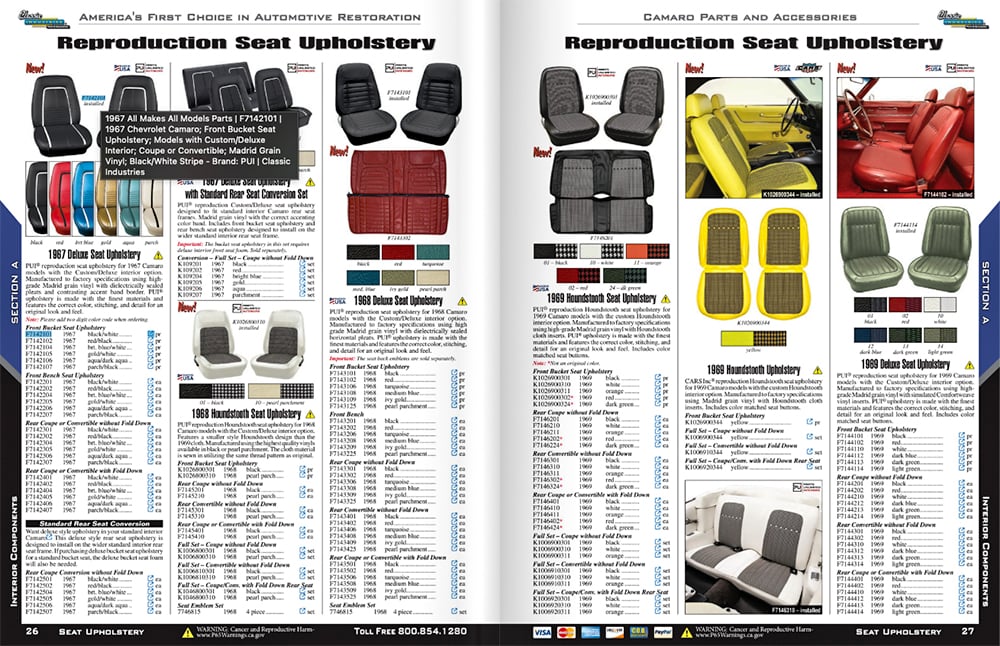 Camaro digital catalog 26-27 seats great copy