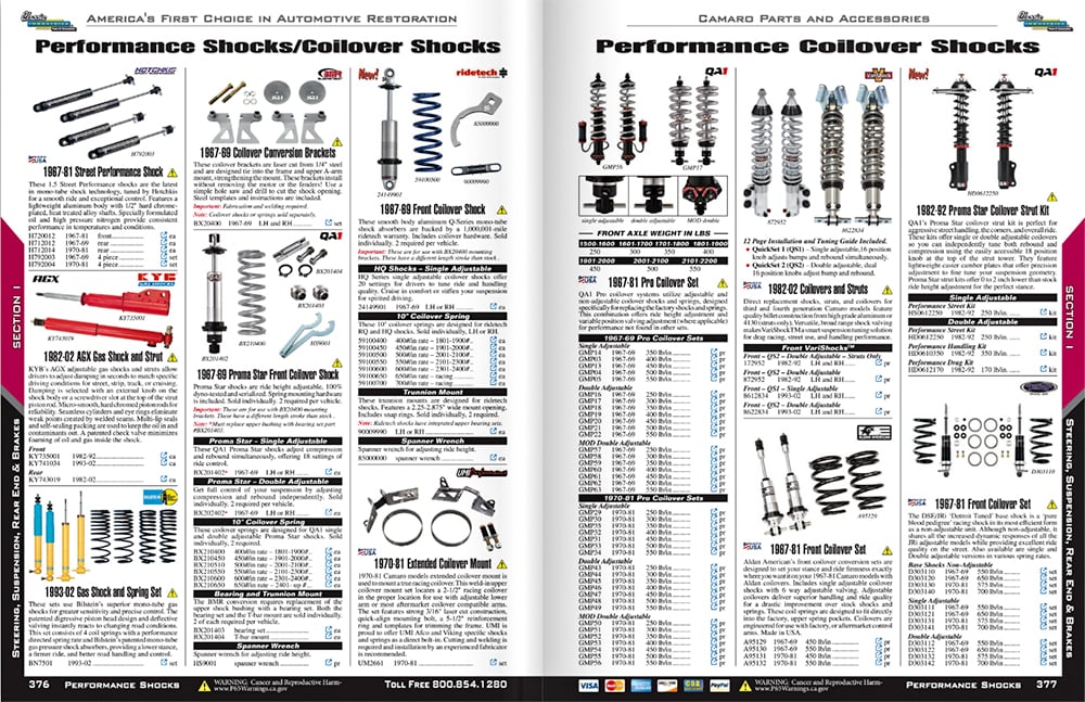 Camaro digital catalog shocks great copy