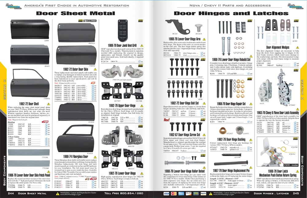 Chevy II Nova Door Sheet Metal Door Hinges and Latches copy