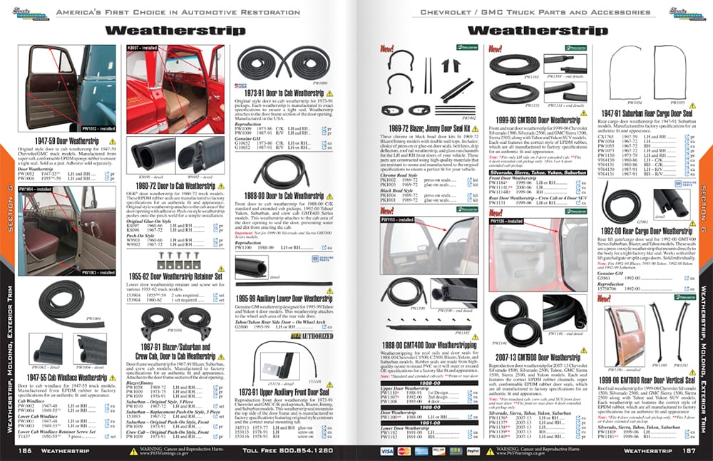 GM truck weatherstrip pages 186 187 copy