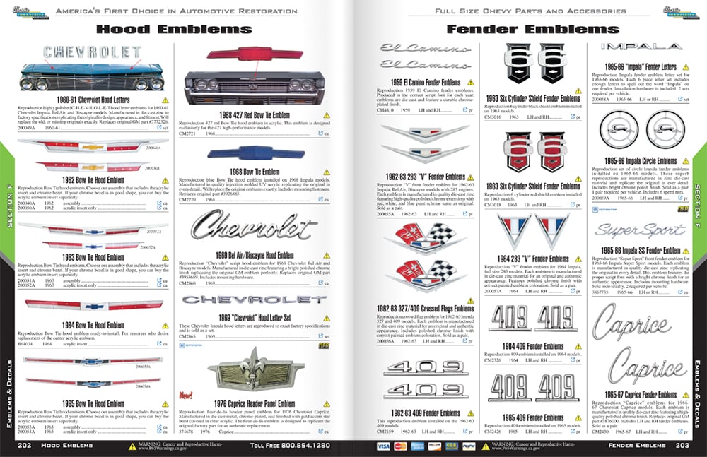 Impala Hood and Fender emblems pp 202-203 copy