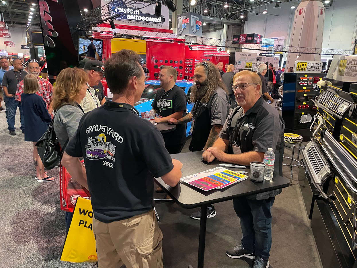 Mark Worman and Graveyard Carz crew at SEMA 2024 copy