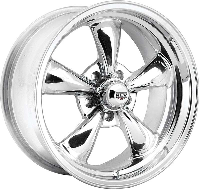 RV78610P REV Wheels 100 Classic Series 17X8 5X4.75 4.5 Backspace With Machined Lip And Polished Finish