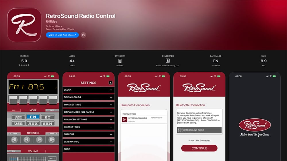 RetroSound Radio Control Mac App Store copy