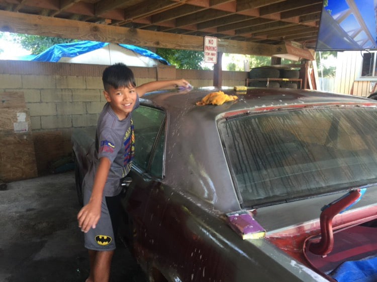 Son wet sanding 1968 Mustang GTCS