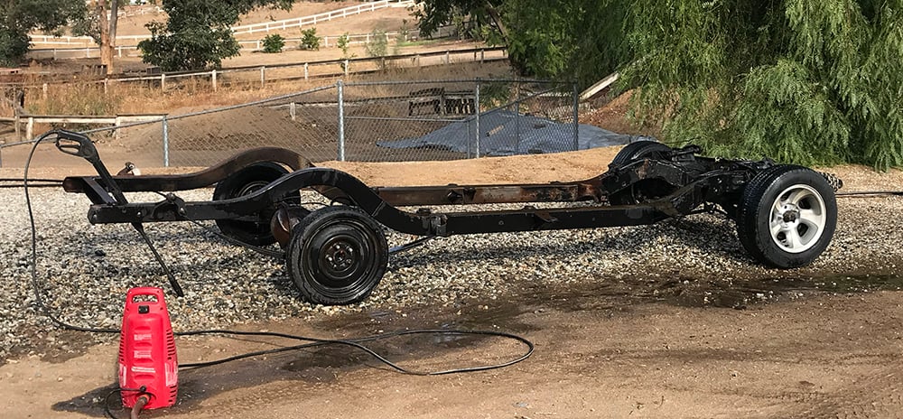 steam cleaning 1955 Chevy frame