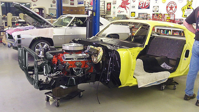 Donald's '73 Z28 undergoing a full-scale restoration at Mike Johnson Restorations using Classic Industries reproduction parts. Access to the right parts correct in detail are what has enabled Donald to relive an extraordinary moment in his youth. 